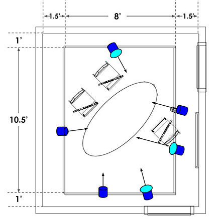 Fiilex Track Lighting rectangle configuration plan for podcast studio